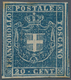 00921 Italien - Altitalienische Staaten: Toscana: 1860, Provisional Government, 20 Cents Blue, Mint With O - Toscana