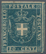 00922 Italien - Altitalienische Staaten: Toscana: 1860, Provisional Government, 20 Cents Blue, Mint With G - Toscana