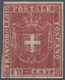 00927 Italien - Altitalienische Staaten: Toscana: 1860, 40 Cents Scarlet Carmine, Mint With Partial, Origi - Toscane