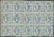 00936 Italien: 1863, Lithographed 15 Cents Blue, First Type, Block Of Fifteen, Mint With Original Gum; Wit - Marcofilía