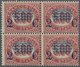 00949 Italien: 1878, 2 Cents On 5 Lire Service Stamp, Block Of Four, MNH; With Certificate Of E. Diena (19 - Poststempel