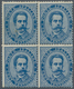 00952 Italien: 1879, 25 Cents Blue "Umberto I", Block Of Four, MNH; With Raybaudi Certificate (1997). ÷ 18 - Storia Postale