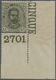 00957 Italien: 1895, 45 Cents Olive Green "Umberto I", Sheet Corner With Plate Number "2701", MNH; With Ra - Poststempel