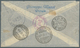00970 Italien: 1933, Separated Flight Triptych 5, 25 + 44, 75 L On Registered Express Letter PERUGIA 14.6. - Marcophilie