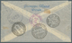 00970 Italien: 1933, Separated Flight Triptych 5, 25 + 44, 75 L On Registered Express Letter PERUGIA 14.6. - Poststempel