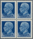 00978 Italien: 1944, Rep. Sociale: 1.25 Lira Blue With Red Fasces Overprint, Florence Printing, Block Of F - Marcophilia