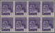 01044 Italien - Lokalausgaben 1944/45 - Ravenna: 1944/1945: 1 Lira "Destroyed Monuments", Block Of Eight, - Altri & Non Classificati