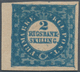 01117 Dänemark: 1851 2 Rigsbankskilling Greenish Blue, Ferslew PROOF, Plate I, Pos. 51, Type 1, Imperforat - Cartas & Documentos