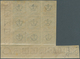 01119 Dänemark: 1855 2s. Blue, Imperforated, Dotted Spandrels, Bottom Right CORNER BLOCK OF NINE, MINT NEV - Brieven En Documenten