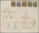 01120 Dänemark: 1873, 2 Sk Ultramarine/grey, 2 X 8 Sk Brown/grey And Horizontal Pair 16 Sk Green/grey, Eac - Brieven En Documenten