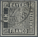 01147 Bayern - Marken Und Briefe: 1849, Bayern Einser 1 Kr. Schwarz Am ZWEITEN VERWENDUNGSTAG "WÜRZBURG 2 - Other & Unclassified