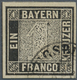 01149 Bayern - Marken Und Briefe: 1849, Schwarzer Einser 1 Kr. Schwarz, Platte 1 Mit K2 "AUGSBURG 24 APR ( - Andere & Zonder Classificatie