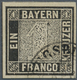 01149 Bayern - Marken Und Briefe: 1849, Schwarzer Einser 1 Kr. Schwarz, Platte 1 Mit K2 "AUGSBURG 24 APR ( - Autres & Non Classés