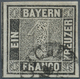 01151 Bayern - Marken Und Briefe: 1849, Schwarzer Einser 1 Kr. Schwarz, Platte 1 Mit Seltenem Fingerhutste - Andere & Zonder Classificatie