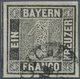 01151 Bayern - Marken Und Briefe: 1849, Schwarzer Einser 1 Kr. Schwarz, Platte 1 Mit Seltenem Fingerhutste - Other & Unclassified