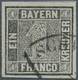 01153 Bayern - Marken Und Briefe: 1849, Schwarzer Einser 1 Kr. Grauschwarz, Platte 1 Mit Halbkreistempel " - Andere & Zonder Classificatie