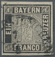 01160 Bayern - Marken Und Briefe: 1849, Schwarzer Einser 1 Kr. Schwarz, Platte 1 Mit Halbkreisstempel "SCH - Other & Unclassified