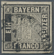 01160 Bayern - Marken Und Briefe: 1849, Schwarzer Einser 1 Kr. Schwarz, Platte 1 Mit Halbkreisstempel "SCH - Autres & Non Classés