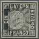 01163 Bayern - Marken Und Briefe: 1849, Schwarzer Einser 1 Kr. Schwarz, Platte 1 Mit GMR "115" (Grünwald, - Other & Unclassified