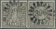 01168 Bayern - Marken Und Briefe: 1849, Schwarzer Einser 1 Kr. Grauschwarz, Platte 1 Im Waagrechten PAAR M - Sonstige & Ohne Zuordnung