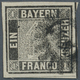 01173 Bayern - Marken Und Briefe: 1849, Schwarzer Einser 1 Kr. Schwarz, Platte 1 Mit Plattenfehler: Abgesc - Sonstige & Ohne Zuordnung