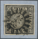 01181 Bayern - Marken Und Briefe: 1849, Schwarzer Einser 1 Kr. Schwarz, Platte 2 Mit Handbuch-Plattenfehle - Autres & Non Classés