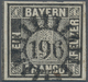 01182 Bayern - Marken Und Briefe: 1849, Schwarzer Einser 1 Kr. Schwarz, Platte 2 Mit Handbuch-Plattenfehle - Sonstige & Ohne Zuordnung
