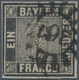 01183 Bayern - Marken Und Briefe: 1849, Schwarzer Einser 1 Kr. Schwarz, Platte 2 Mit Handbuch-Plattenfehle - Other & Unclassified