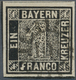 01185 Bayern - Marken Und Briefe: 1849, Schwarzer Einser 1 Kr. Tiefschwarz, Platte 1 Mit Plattenfehler: We - Andere & Zonder Classificatie