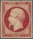 01464 Frankreich: 1853, 1fr. Carmine, Fresh Colour And Full Margins All Around, Mint With Large Parts Of O - Gebraucht