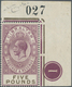 01491 Gibraltar: 1925: König Georg V 5 £ Violett/schwarzoliv, Postfrisches Luxusstück Aus Der Rechten Ober - Gibraltar