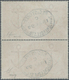 01507 Großbritannien: 1882: 5 £ Orange On White Paper, Vertical Pair "AM-AN", Each Stamp Centrally Cancell - Andere & Zonder Classificatie