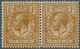 01508 Großbritannien: 1913, 1s. Bistre-brown, VARNISH INK, Horiz. Pair, Left Stamp Hinged, Right Stamp Unm - Other & Unclassified