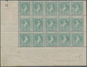 01540 Monaco: 1885, 25 C Green Charles III., Block Of 15 Stamps From Lower Left Sheet Corner, O.g. (13 Sta - Unused Stamps