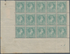 01540 Monaco: 1885, 25 C Green Charles III., Block Of 15 Stamps From Lower Left Sheet Corner, O.g. (13 Sta - Neufs