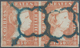 01639 Spanien: 1850, 5r. Red, Horiz. Pair Of Fresh Colour, Slightly Touched At Top Otherwise Full Margins, - Gebraucht