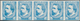 01654 Spanien: 1873, Carlist Posts 1 Real Blue, A Left Margin Horizontal Strip Of Five, Unused Mounted Min - Gebruikt