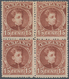 01663 Spanien: 1901/1905, Definitives Alfonso XIII, 15c. Red-brown, Not Issued, Block Of Four Numbered "A. - Used Stamps