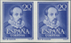 01684 Spanien: 1950, 20c. Mendoza, IMPERFORATE Horiz. Pair, Unmounted Mint, Certificate Graus. Edifil 1074 - Oblitérés