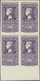 Delcampe - 01685 Spanien: 1950, Centenary Of Spanish Stamps Complete Set Of Eight In Blocks Of Four From Lower Margin - Oblitérés