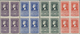 01686 Spanien: 1950, Centenary Of Spanish Stamps, 50c. To 25pts., Complete Set Of Eight Values In Blocks O - Gebruikt