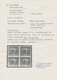 01708 Tschechoslowakei: 1920, Hradcany 20h. Bright Carmine ("svetle Karminova"), Block Of Four, "Spiralove - Briefe U. Dokumente