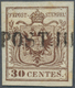 01872 Österreich - Lombardei Und Venetien: 1850 30 C. Braun, Type I Des Ersten Druckes Auf Handpapier, Ent - Lombardy-Venetia