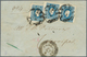 01890 Österreich - Lombardei Und Venetien: 1858 Paar Und Einzelstück Der Zeitungsmarke (1.05 Kr.) Blau In - Lombardo-Vénétie