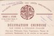 SOCIETE CHINOISE DES ARTS DECORATIFS. OLD FRENCH CARD. ADVERTISING CIRCA 1940's.- BLEUP - Pubblicitari