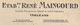 1950 FACTURE Etablissements René MAINGOURD - CONSERVES 45 ORLEANS Loiret & 29 LESCONIL Finistère - Alimentaire