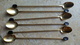 6 Longues Petites Cuillères Metal Doré Café Mazagran - Deco GRAIN DE CAFE Plastique 19cm Traces Oxydation - Deco Vintage - Spoons