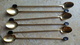 6 Longues Petites Cuillères Metal Doré Café Mazagran - Deco GRAIN DE CAFE Plastique 19cm Traces Oxydation - Deco Vintage - Cuillers