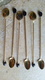 6 Longues Petites Cuillères Metal Doré Café Mazagran - Deco GRAIN DE CAFE Plastique 19cm Traces Oxydation - Deco Vintage - Cucharas