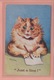 OLD POSTCARD ARTIST SIGNED -  LOUIS WAIN - CAT - JUST A LINE - Wain, Louis